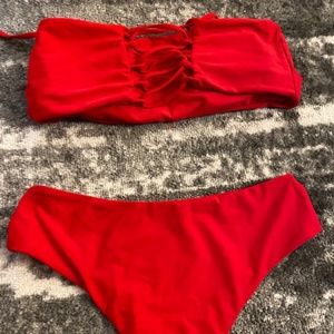 High Waisted Red Bikini